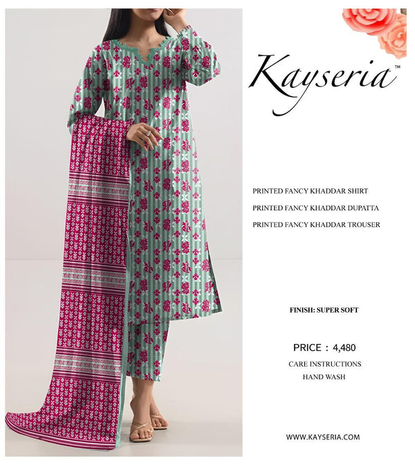 KAYSERIA Digital Printed Fancy Khaddar 3-Piece Suit | Winter Collection 2025