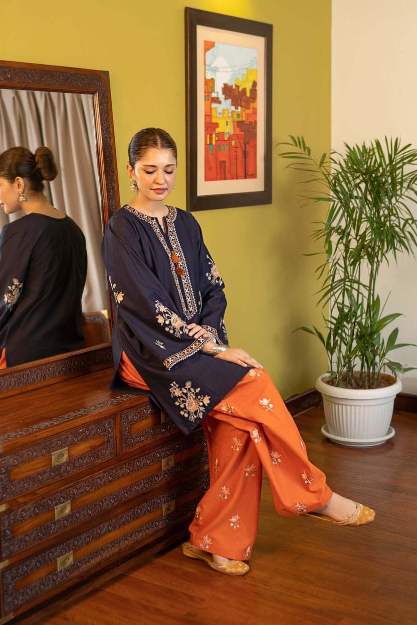 Motif 2 Piece Heavy Embroidered Lawn Suit for Women with Embroidered Trouser
