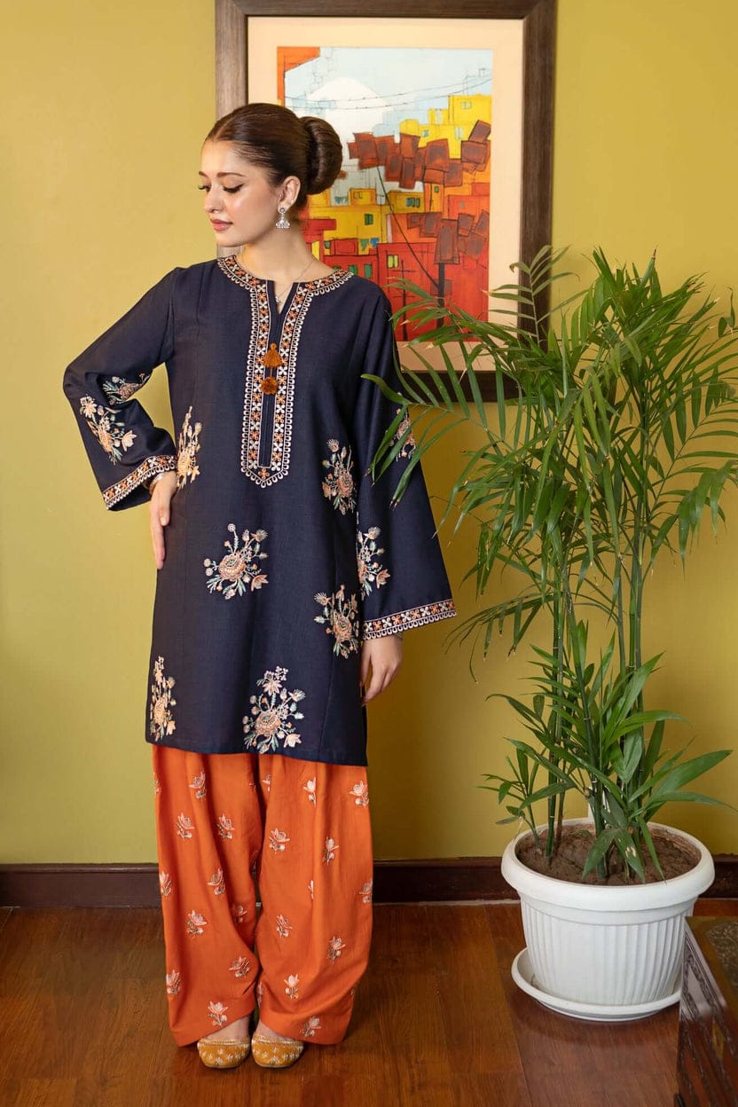 Motif 2 Piece Heavy Embroidered Lawn Suit for Women with Embroidered Trouser