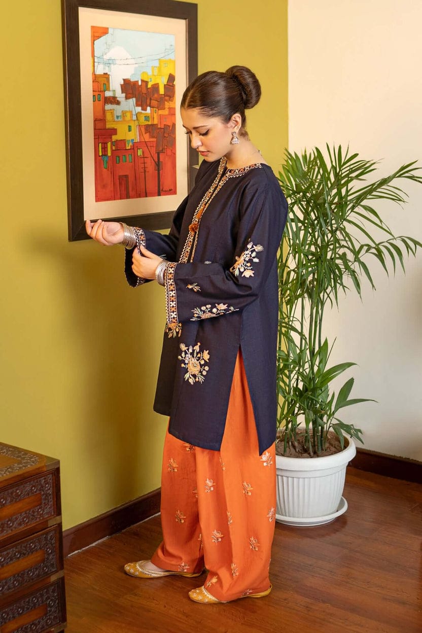 Motif 2 Piece Heavy Embroidered Lawn Suit for Women with Embroidered Trouser